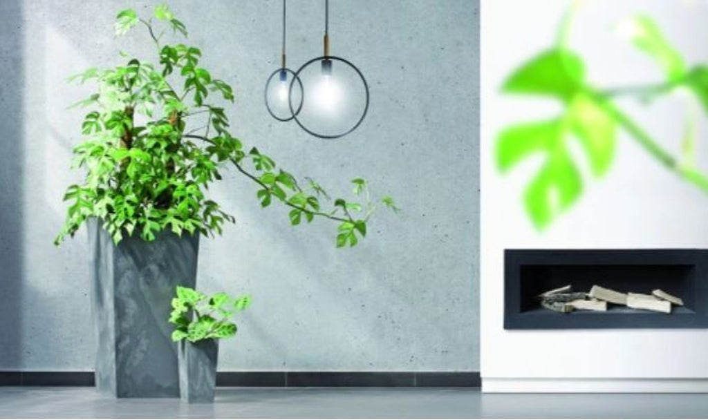 Tall Planter Plant Pot Square Concrete Effect Flower Indoor Outdoor Garden Patio