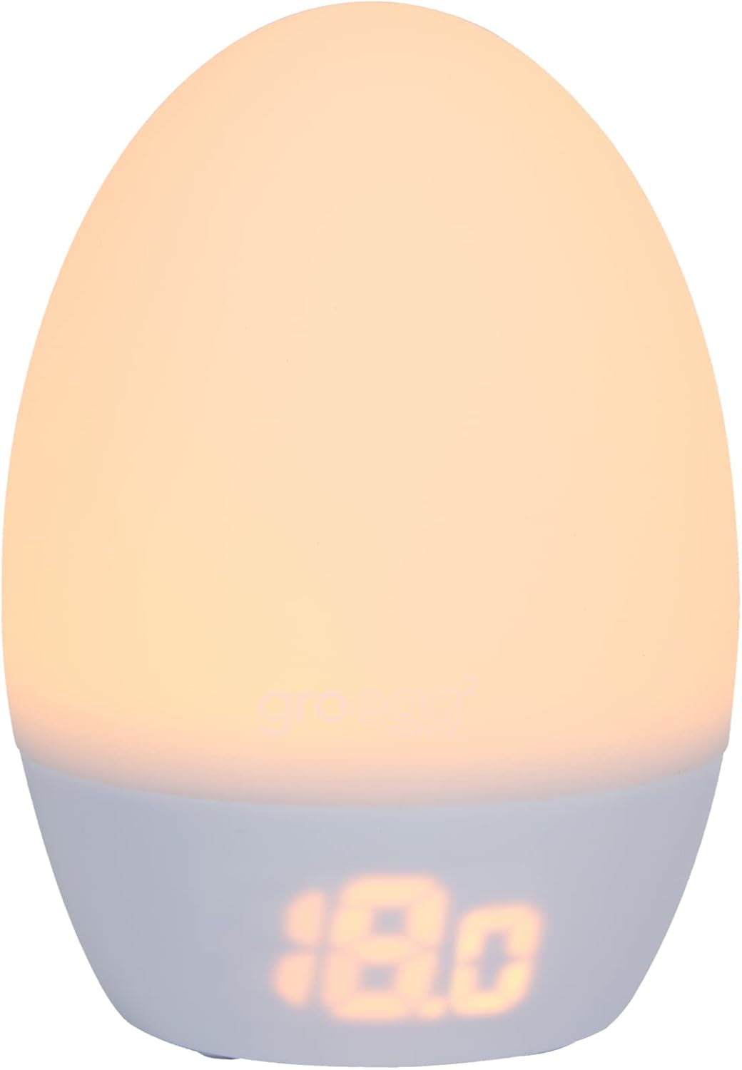 Groegg2, Toddler Nightlight, LED Colour-Changing with Digital Room Temperature Display for Safer Sleep, Adjustable Brightness, Silicone Shell, USB Rechargeable