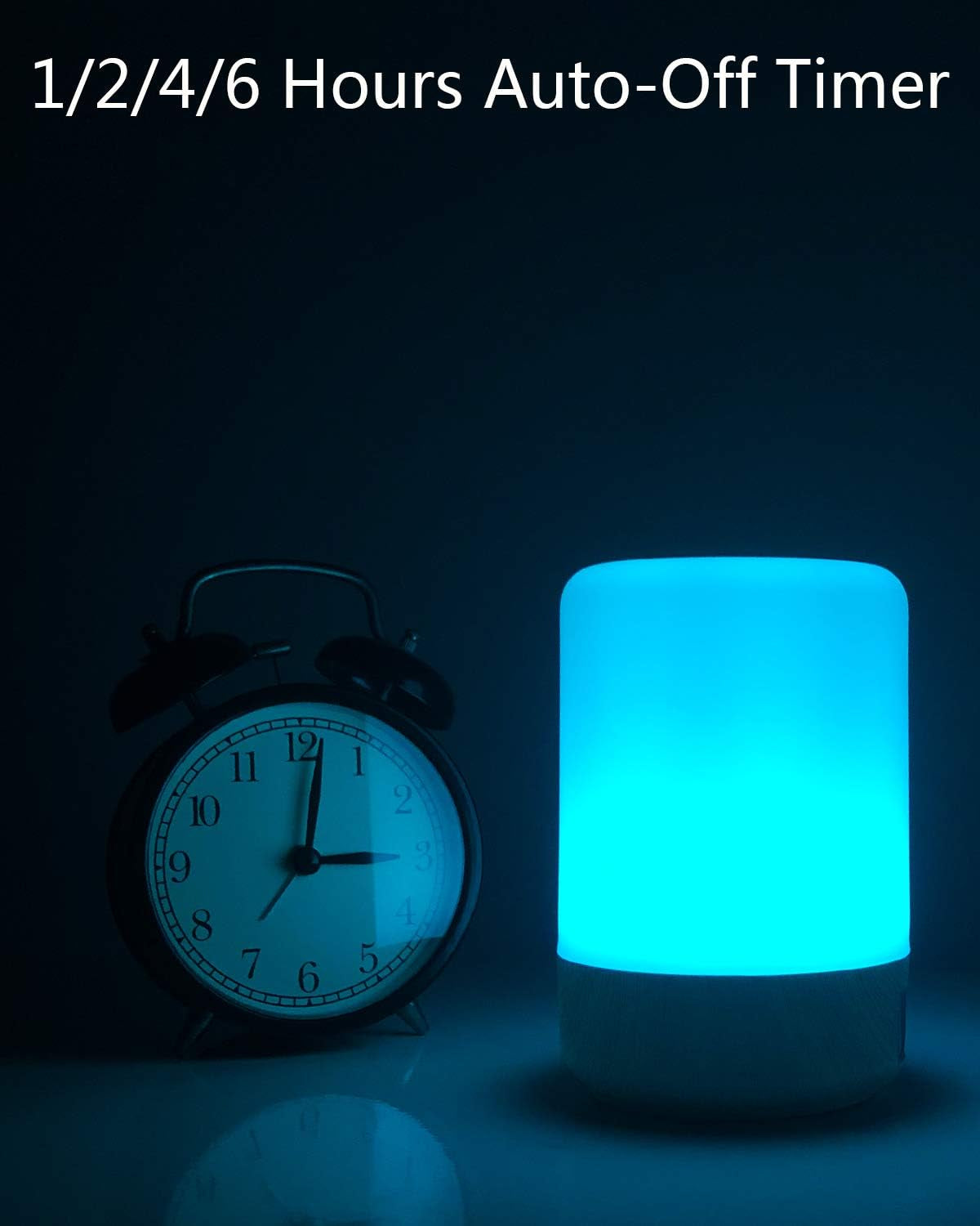 LED Bedside Lamp, with 4 USB Charging Port, Smart Night Light, Touch Control Dimmable Table Lamps, RGB Colour Changing Lights for Bedroom, Living Room, Office, Men, Women (UK Plug)
