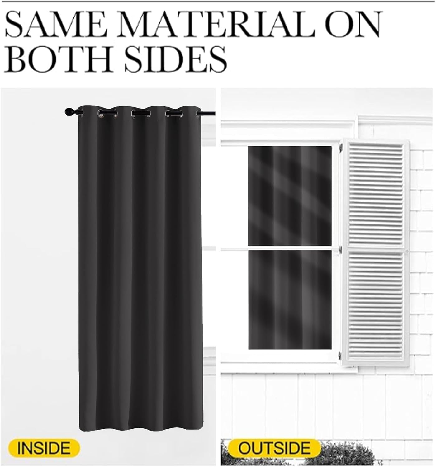 Blackout Curtains for Bedroom - Grey Living Room Eyelet Curtains 54 Inch Drop Ring Top Short Thermal Kitchen Curtain Pair Panels with Tiebacks 66" X 54"