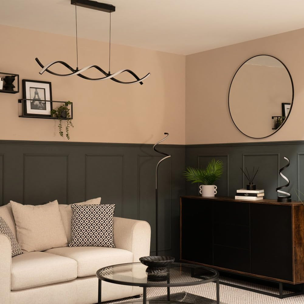 Matt Black Single Spiral Twist Floor Lamp - Essential Home Décor and Lighting Solution