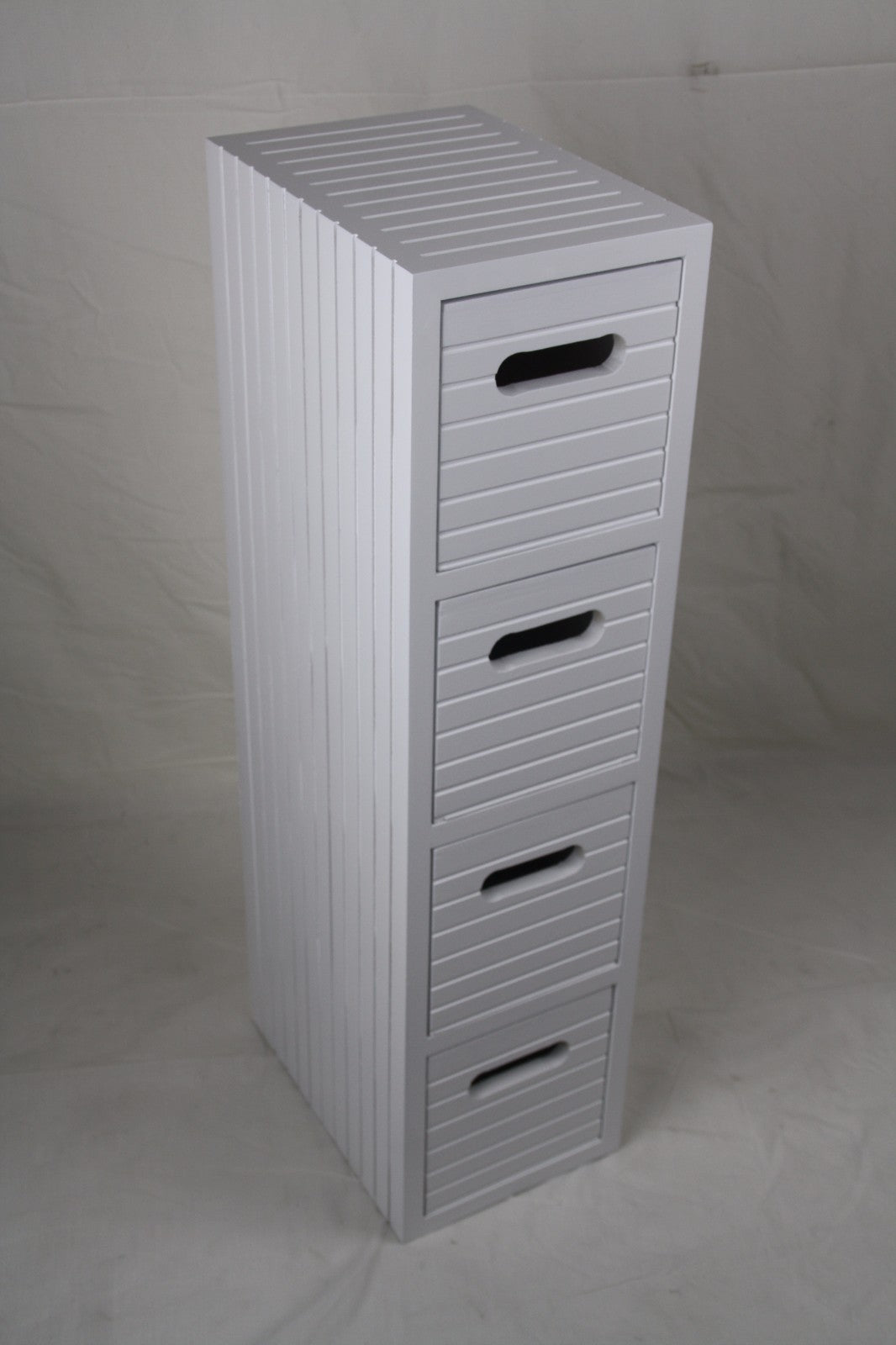 Bathroom Storage Cabinet with 4 Drawers and 1 Door in White Finish