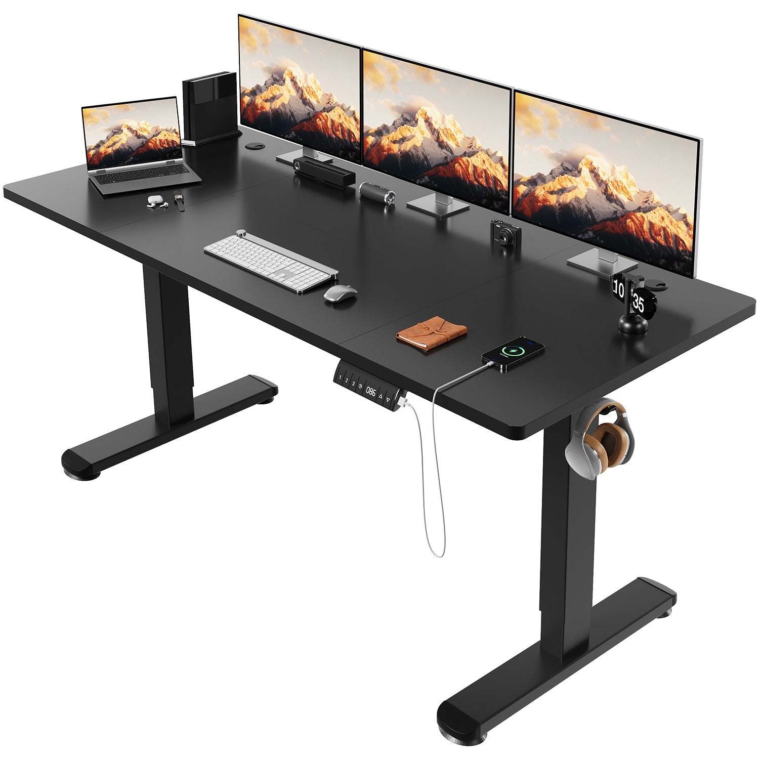 Electric Standing Desk with Integrated USB Charging Port - Single Surface Design