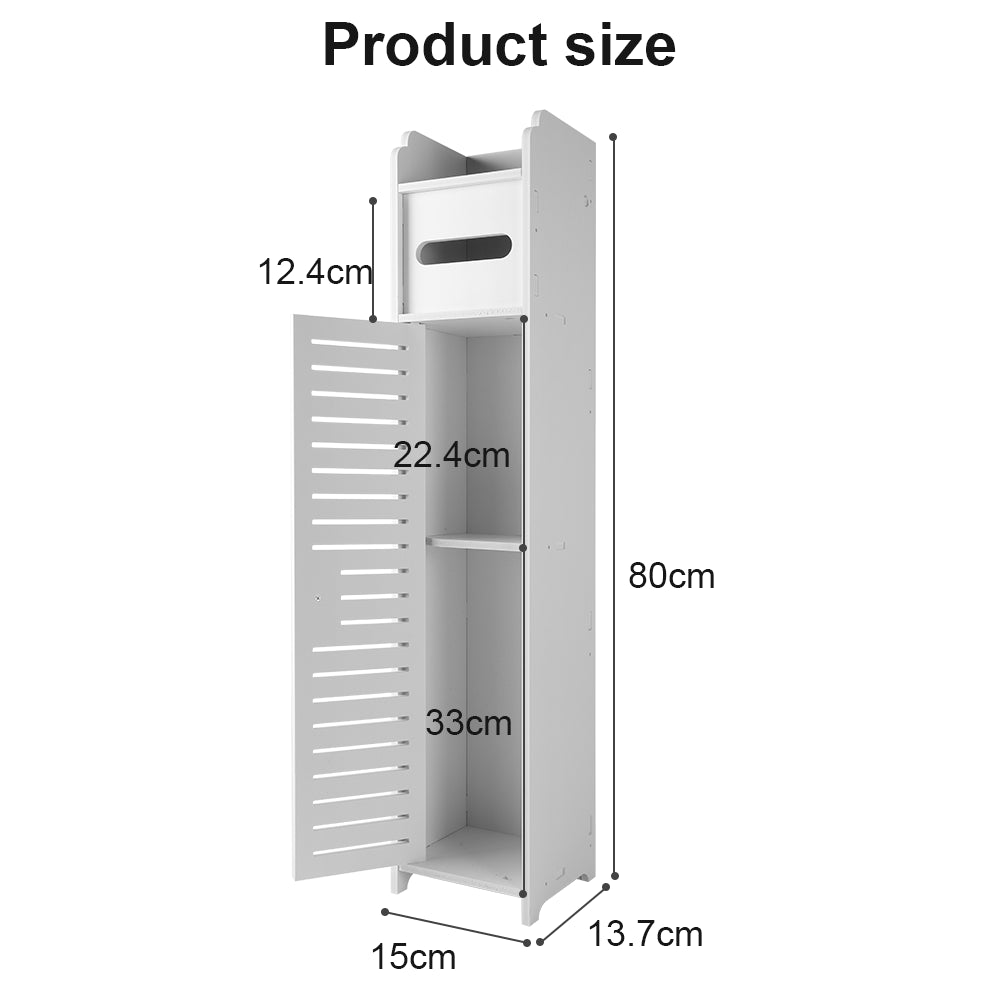Waterproof Free-Standing Bathroom Storage Cabinet - White Organizer Unit