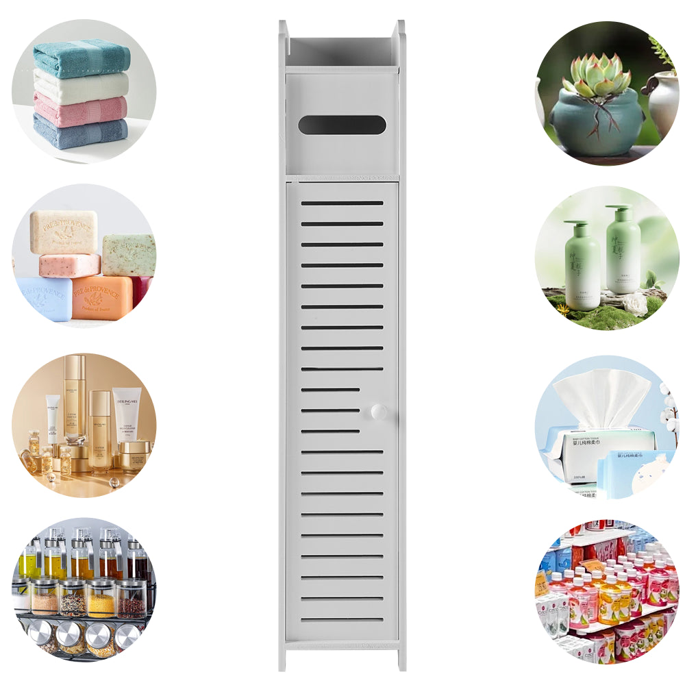 Waterproof Free-Standing Bathroom Storage Cabinet - White Organizer Unit