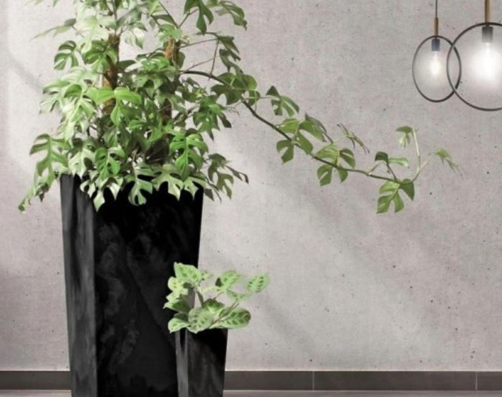 Tall Planter Plant Pot Square Concrete Effect Flower Indoor Outdoor Garden Patio
