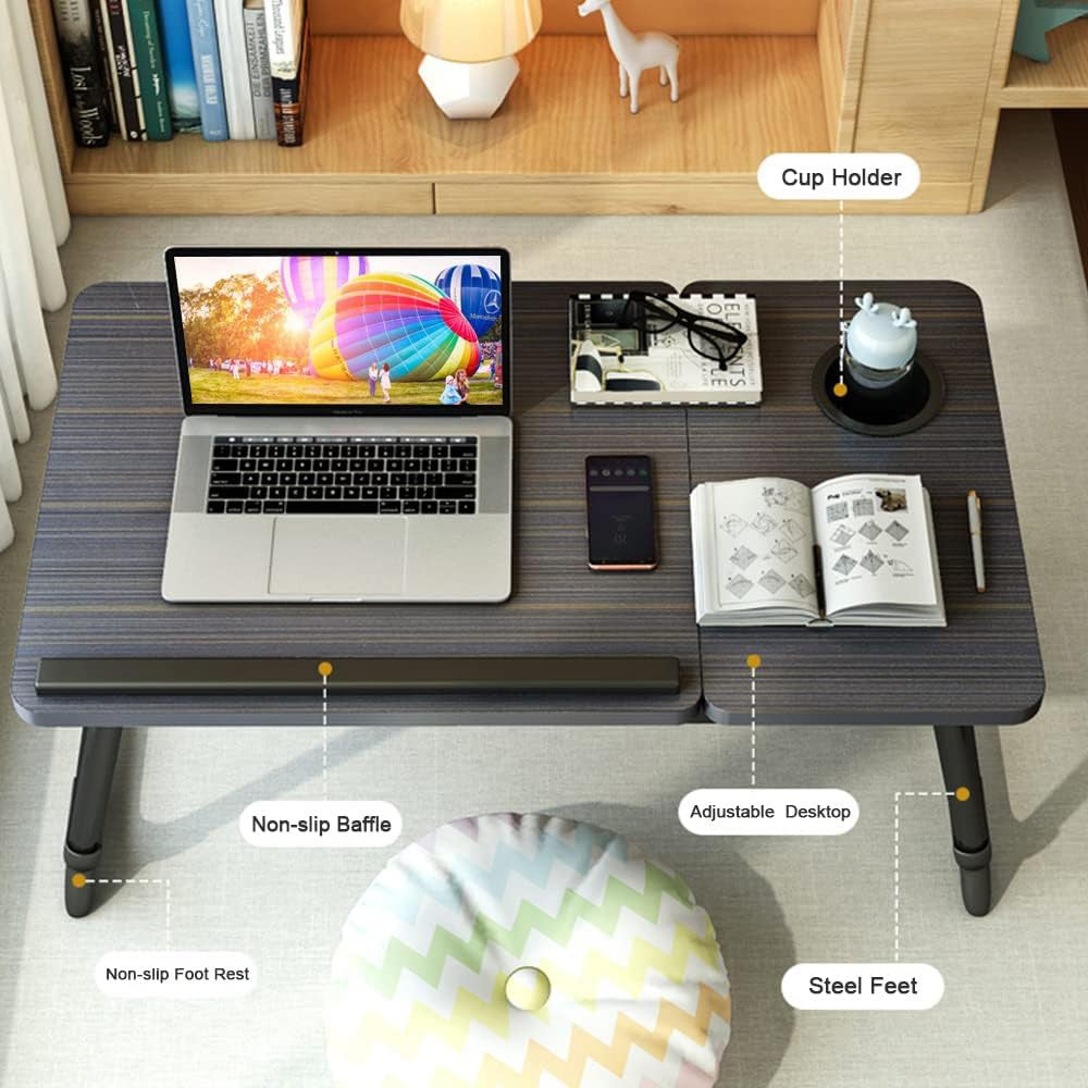 Portable Folding Laptop Table - Versatile Bed Tray and Sofa Desk for Work and Breakfast
