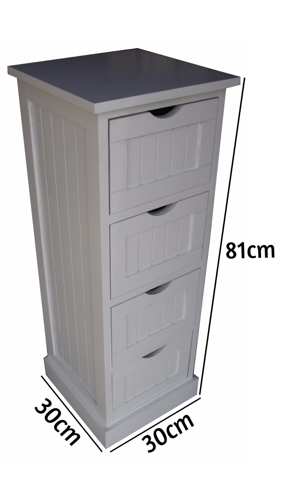 Bathroom Storage Cabinet with 4 Drawers and 1 Door in White Finish