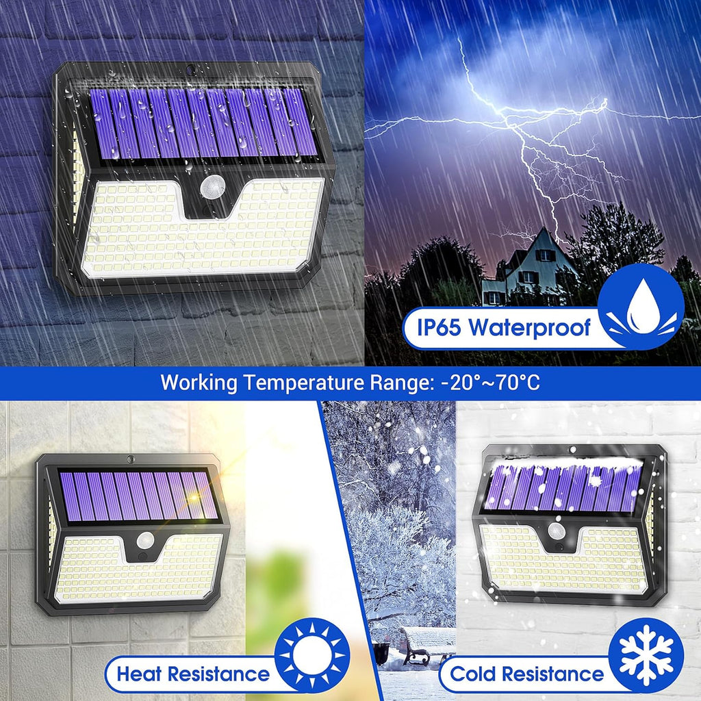 Outdoor Solar Lights, 238 LED Solar Security Lights and 3 Modes Motion Sensor 270° Wide Angle Solar Powered Lights IP65 Waterproof Solar Wall Light for Front Door, Yard, Garage, Garden (4 Pack)