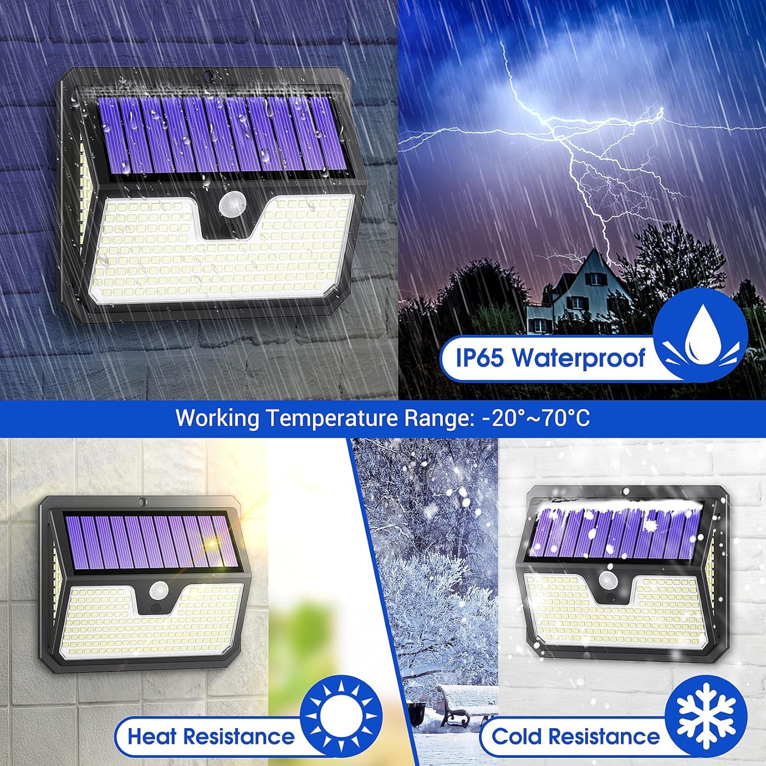 Outdoor Solar Lights, 238 LED Solar Security Lights and 3 Modes Motion Sensor 270° Wide Angle Solar Powered Lights IP65 Waterproof Solar Wall Light for Front Door, Yard, Garage, Garden (4 Pack)