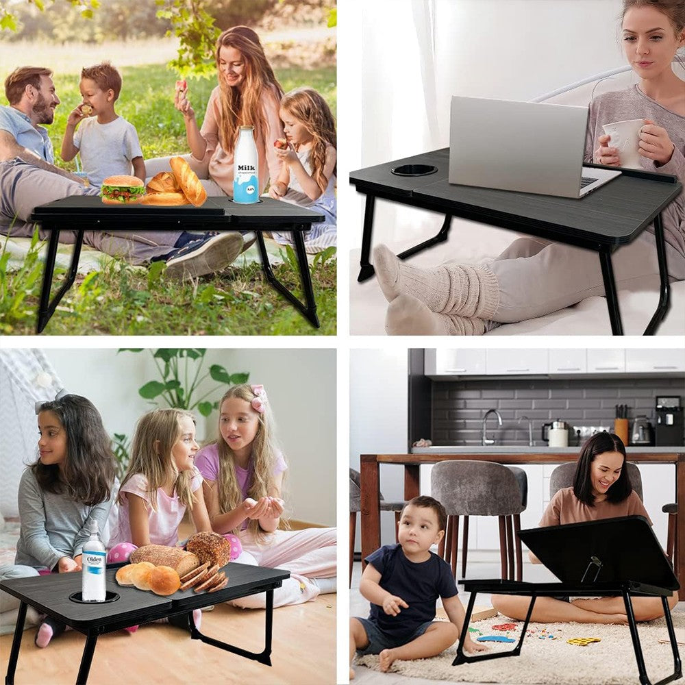 Portable Folding Laptop Table - Versatile Bed Tray and Sofa Desk for Work and Breakfast