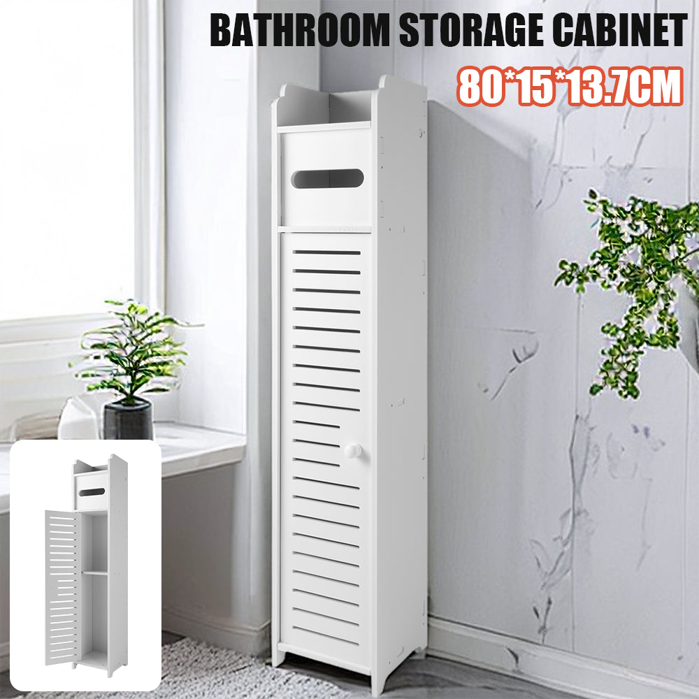 Waterproof Free-Standing Bathroom Storage Cabinet - White Organizer Unit