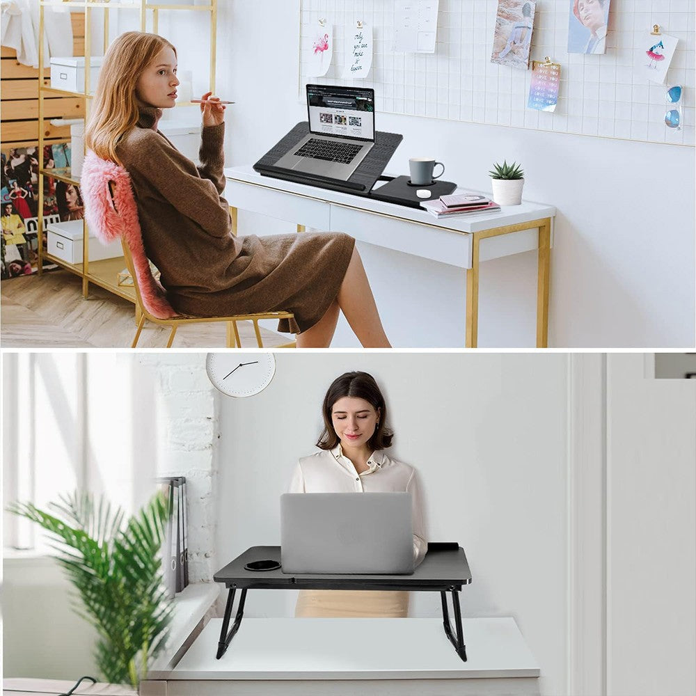Portable Folding Laptop Table - Versatile Bed Tray and Sofa Desk for Work and Breakfast