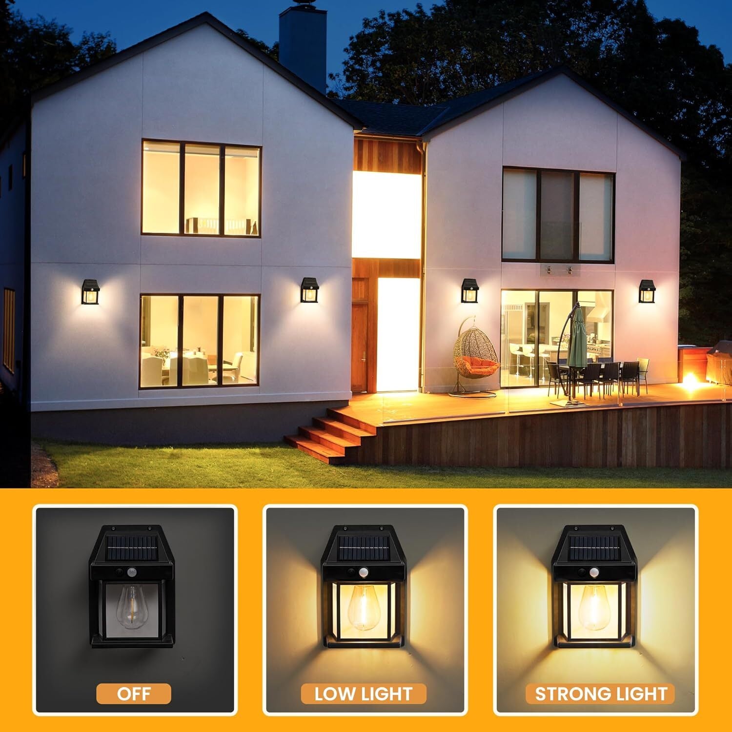 Super Bright Solar Powered Fence Wall Lights LED Outdoor Garden Security Lamp
