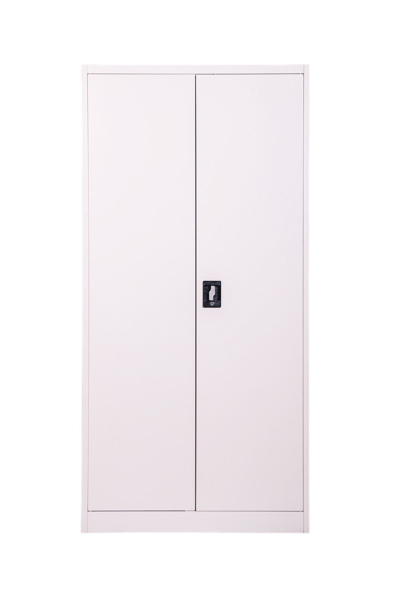 Metal Storage Cabinet with Locking Doors - Grey, 180cm, Ideal for Office and Garage Filing