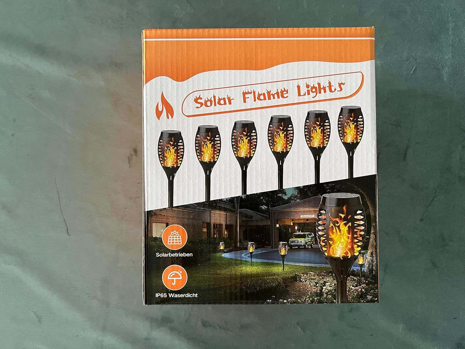 6 Pack Solar Flickering Dancing Flame Lights Waterproof Solar Torch Lights for Outdoor Garden Patio Pathway Yard Driveway Halloween Decorative