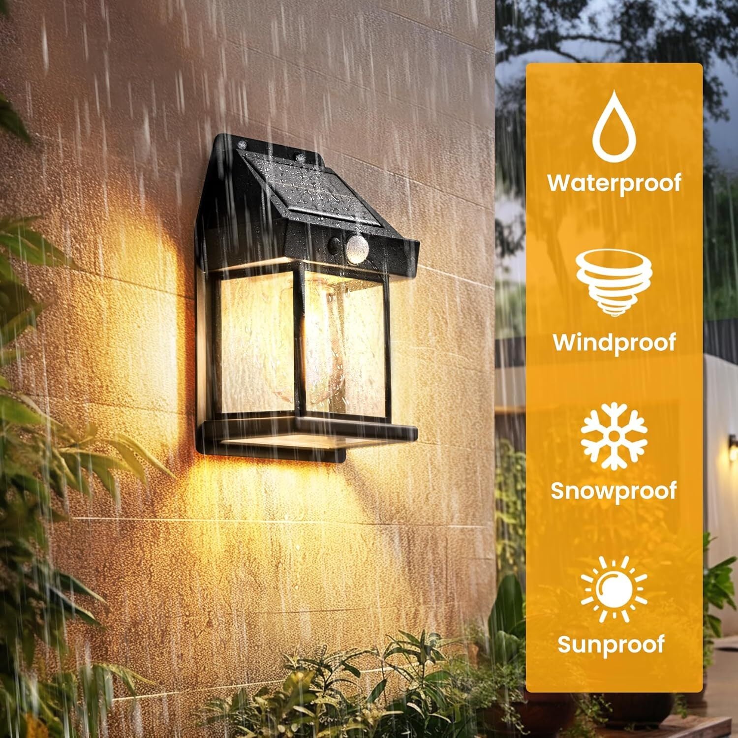 Super Bright Solar Powered Fence Wall Lights LED Outdoor Garden Security Lamp