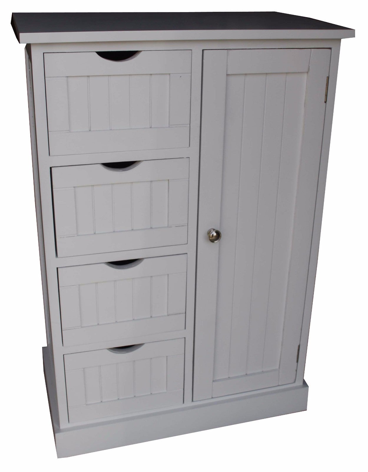 Bathroom Storage Cabinet with 4 Drawers and 1 Door in White Finish