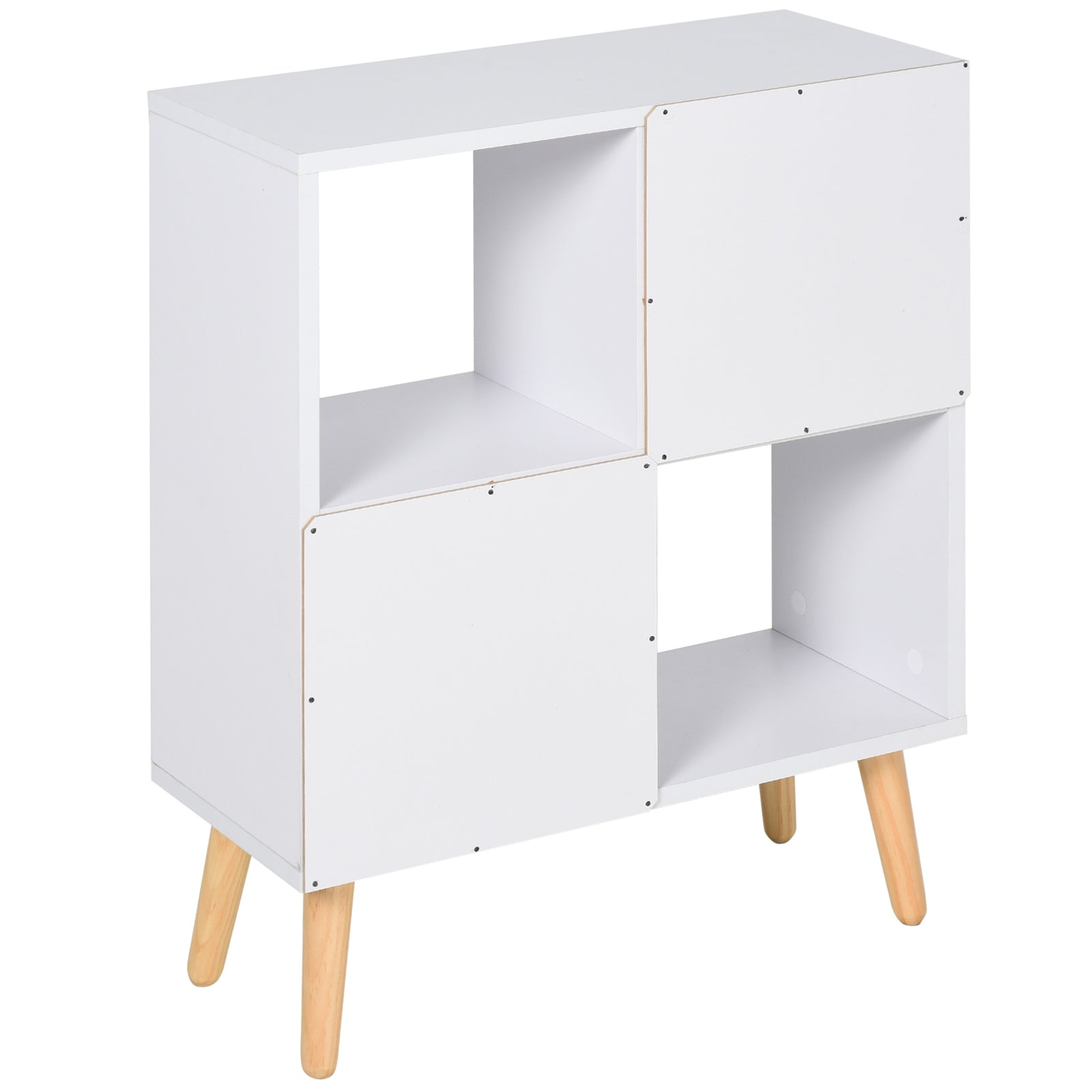 Freestanding 4-Cube Storage Cabinet with 2 Drawers and Display Shelves