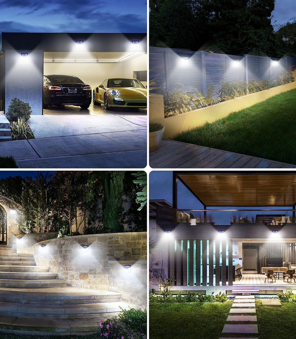 Solar Powered Outdoor Security Lights: 238 LED Motion Sensor Wall Lighting with 3 Modes and 270° Wide Angle, IP65 Waterproof - 4 Pack for Garden, Fence, Door, Garage, and Yard