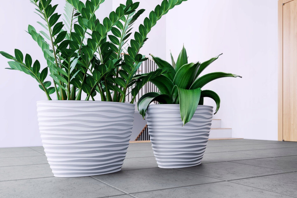 Large Tall Plant Pot Oval Ellipse Dunes Flower Indoor Garden Patio Planter