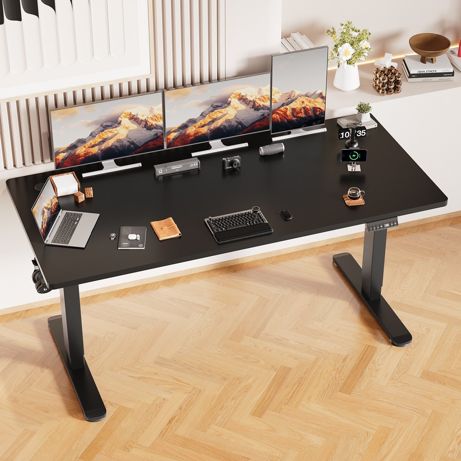 Electric Standing Desk with Integrated USB Charging Port - Single Surface Design
