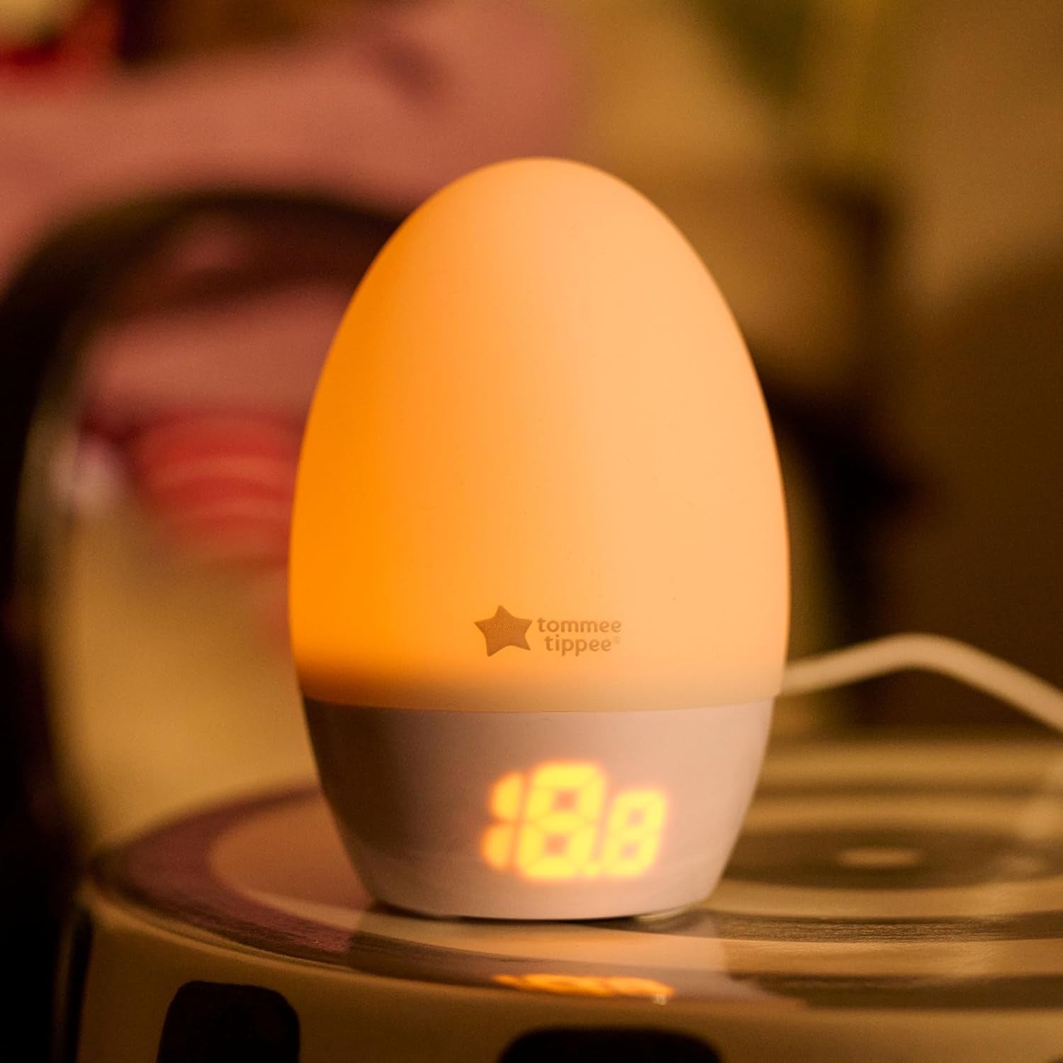 Groegg2, Toddler Nightlight, LED Colour-Changing with Digital Room Temperature Display for Safer Sleep, Adjustable Brightness, Silicone Shell, USB Rechargeable