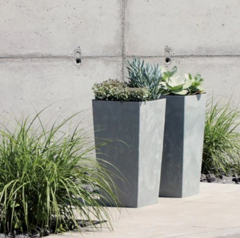 Tall Planter Plant Pot Square Concrete Effect Flower Indoor Outdoor Garden Patio