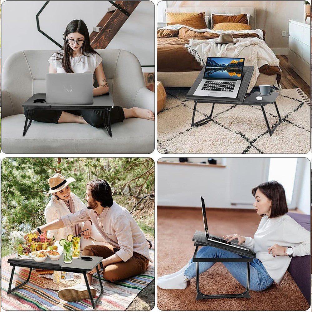 Portable Folding Laptop Table - Versatile Bed Tray and Sofa Desk for Work and Breakfast