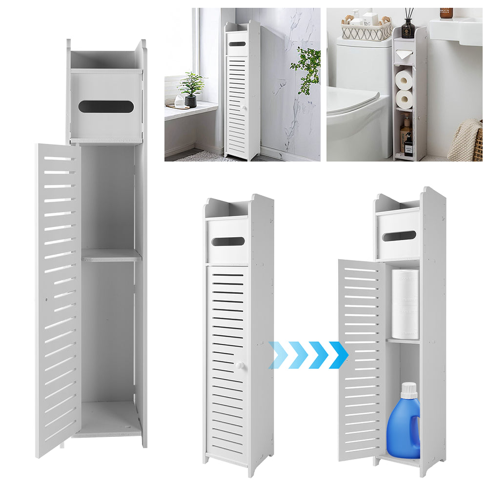 Waterproof Free-Standing Bathroom Storage Cabinet - White Organizer Unit
