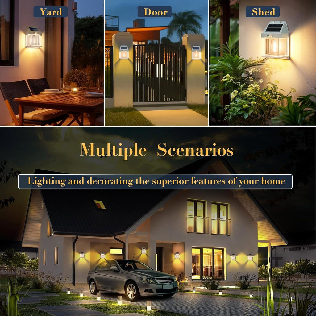 Super Bright Solar Powered Fence Wall Lights LED Outdoor Garden Security Lamp
