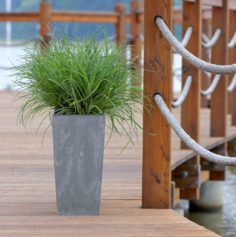 Tall Planter Plant Pot Square Concrete Effect Flower Indoor Outdoor Garden Patio