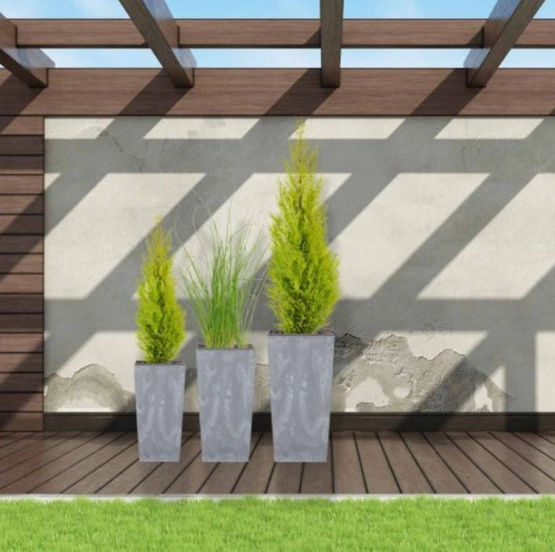 Tall Planter Plant Pot Square Concrete Effect Flower Indoor Outdoor Garden Patio