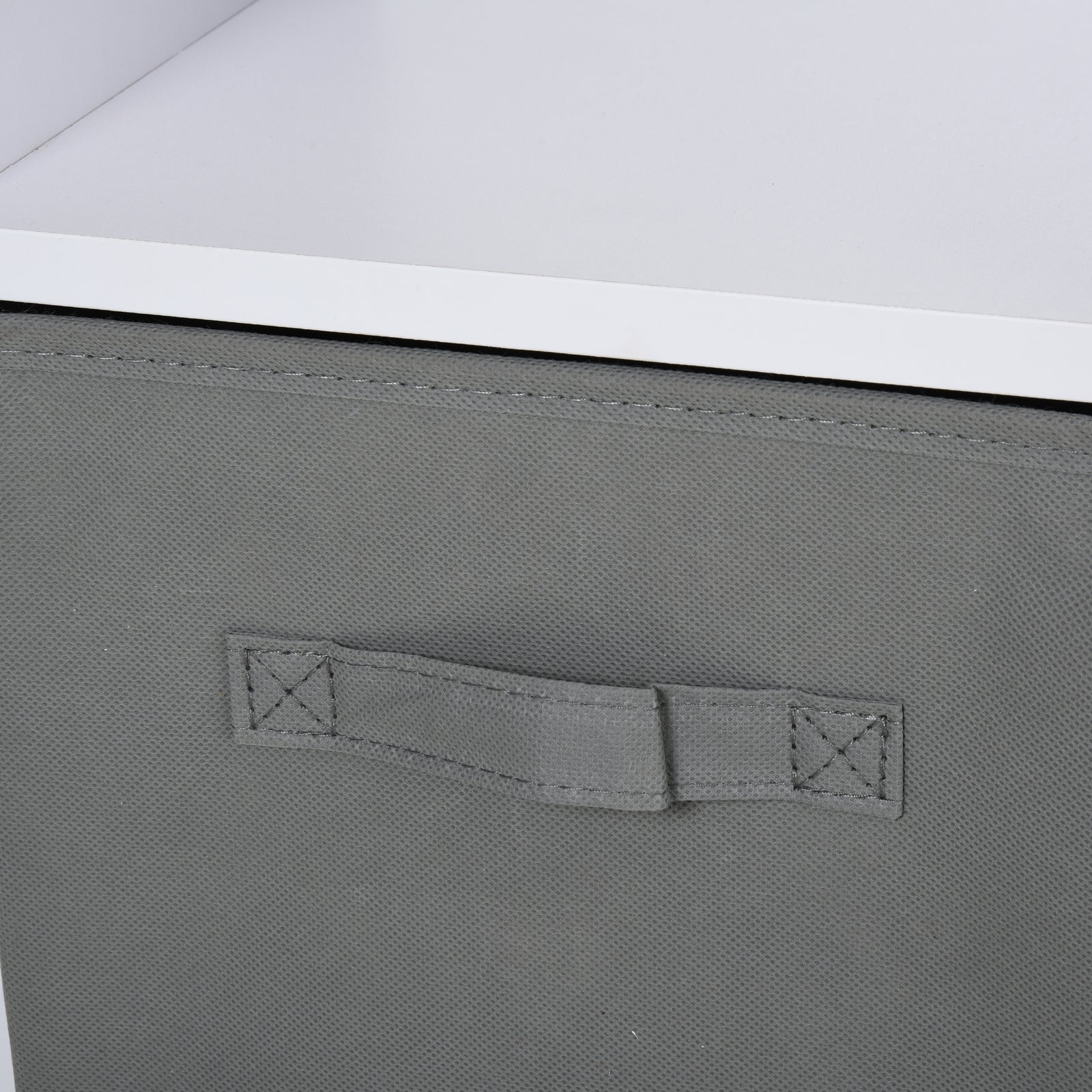 Freestanding 4-Cube Storage Cabinet with 2 Drawers and Display Shelves