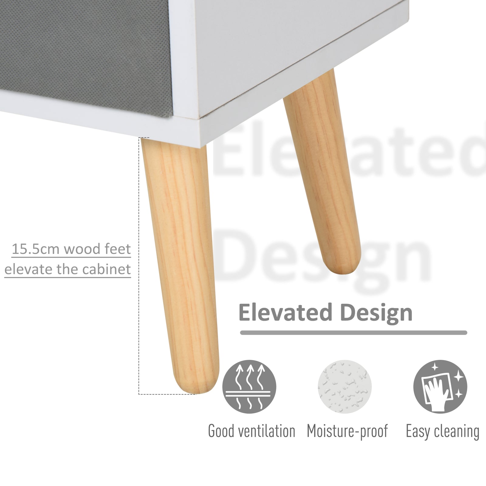 Freestanding 4-Cube Storage Cabinet with 2 Drawers and Display Shelves