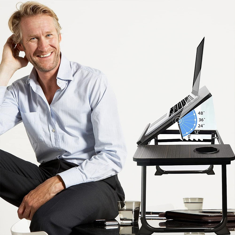 Portable Folding Laptop Table - Versatile Bed Tray and Sofa Desk for Work and Breakfast