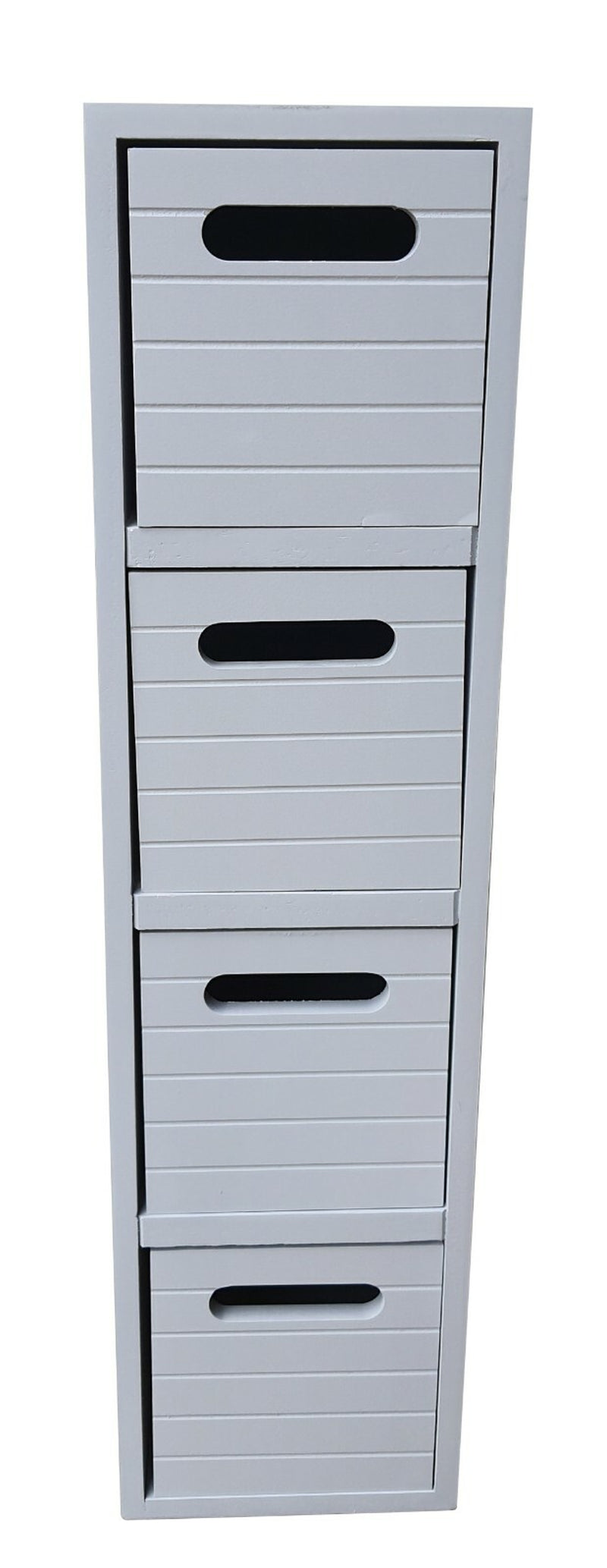 Bathroom Storage Cabinet with 4 Drawers and 1 Door in White Finish
