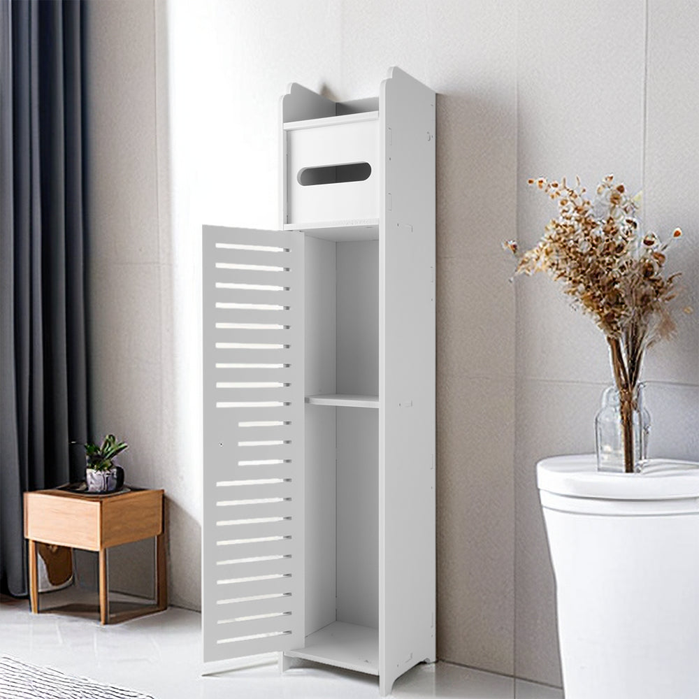 Waterproof Free-Standing Bathroom Storage Cabinet - White Organizer Unit