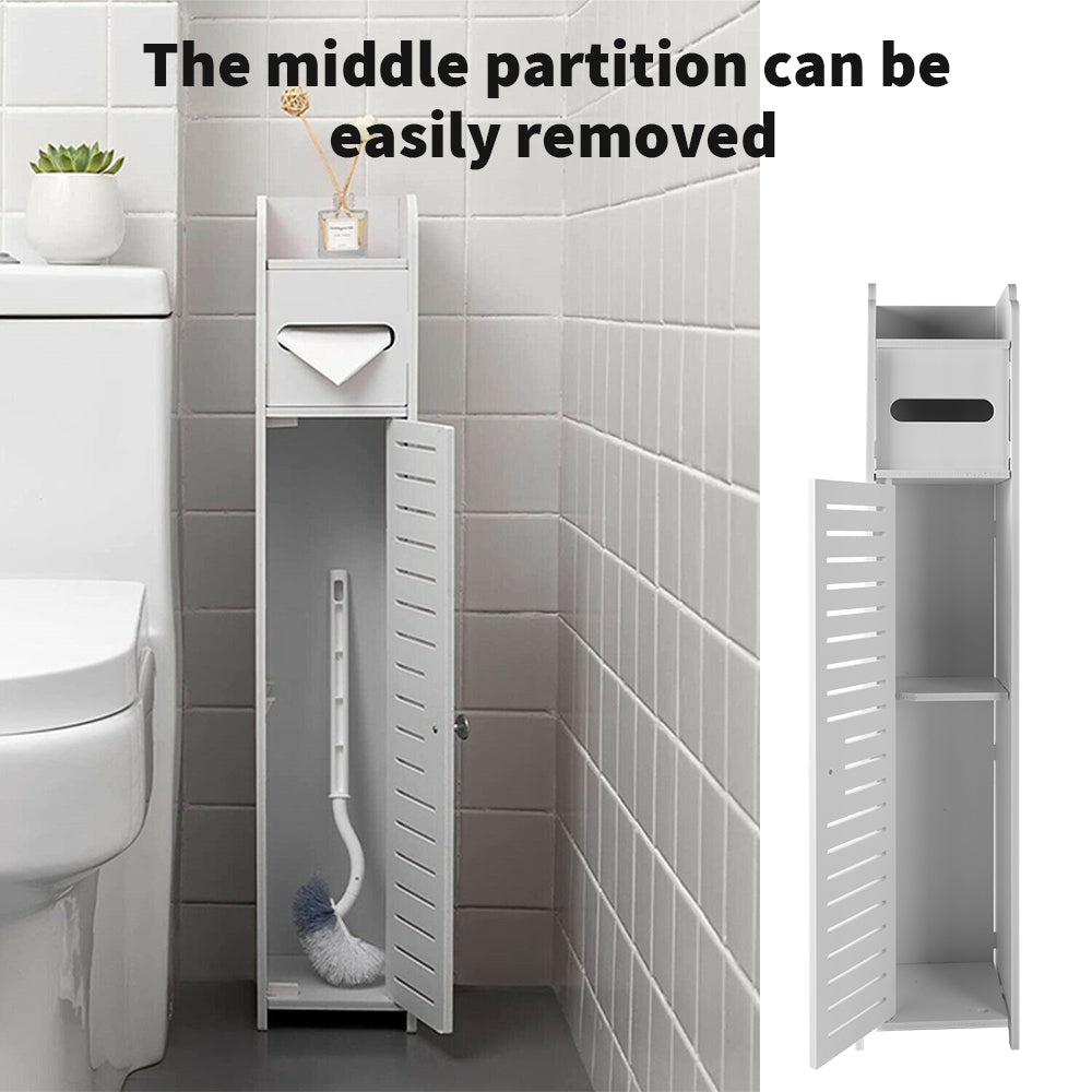 Waterproof Free-Standing Bathroom Storage Cabinet - White Organizer Unit