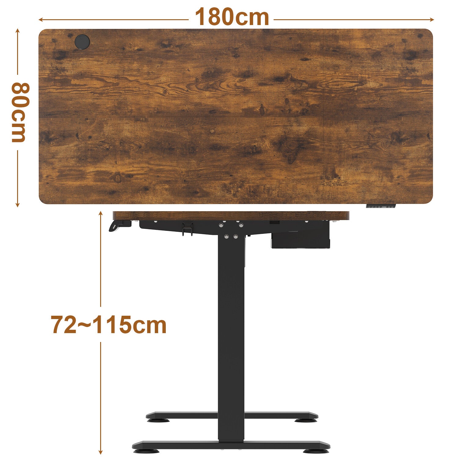 Electric Standing Desk with Integrated USB Charging Port - Single Surface Design
