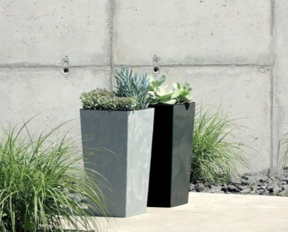 Tall Planter Plant Pot Square Concrete Effect Flower Indoor Outdoor Garden Patio