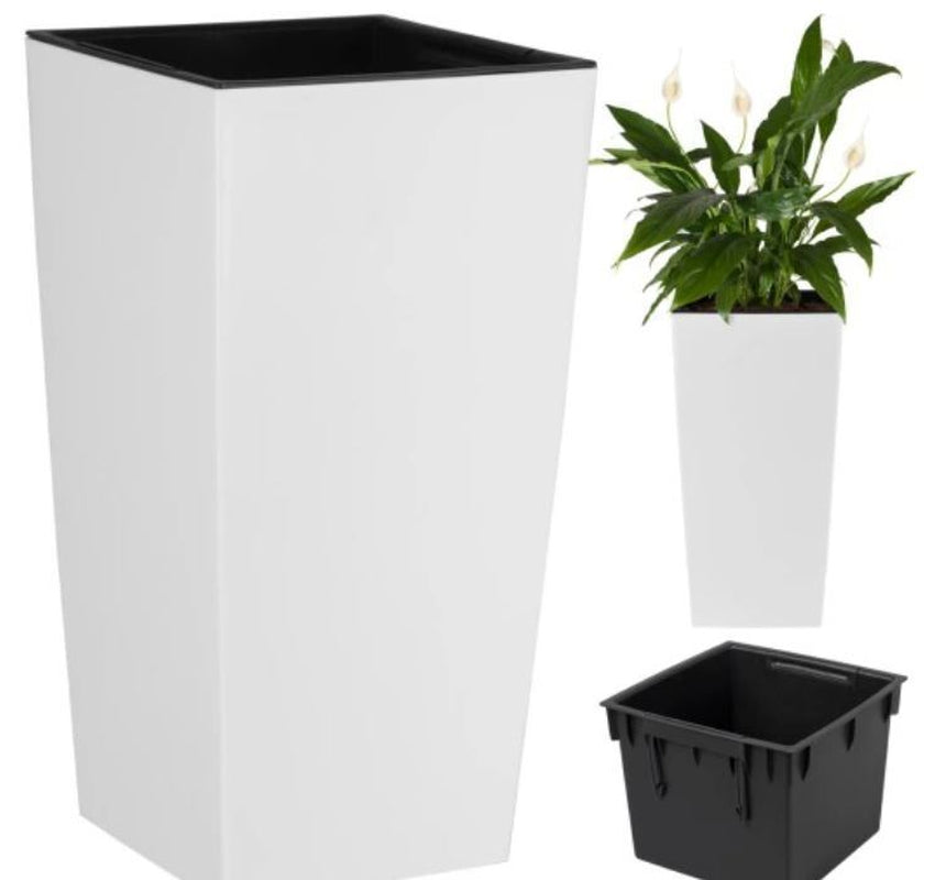 Tall Planter Plant Pot Flower with Insert Indoor Outdoor Garden Patio Home Large