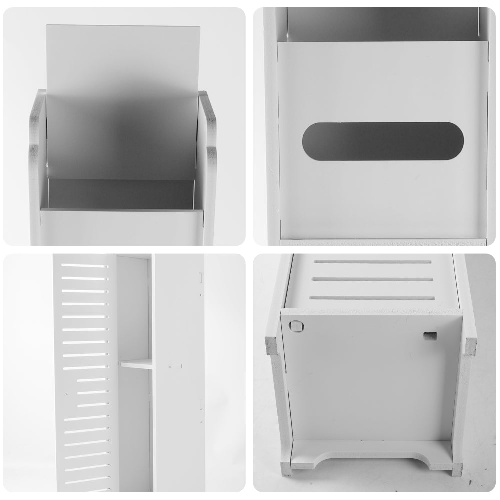 Waterproof Free-Standing Bathroom Storage Cabinet - White Organizer Unit