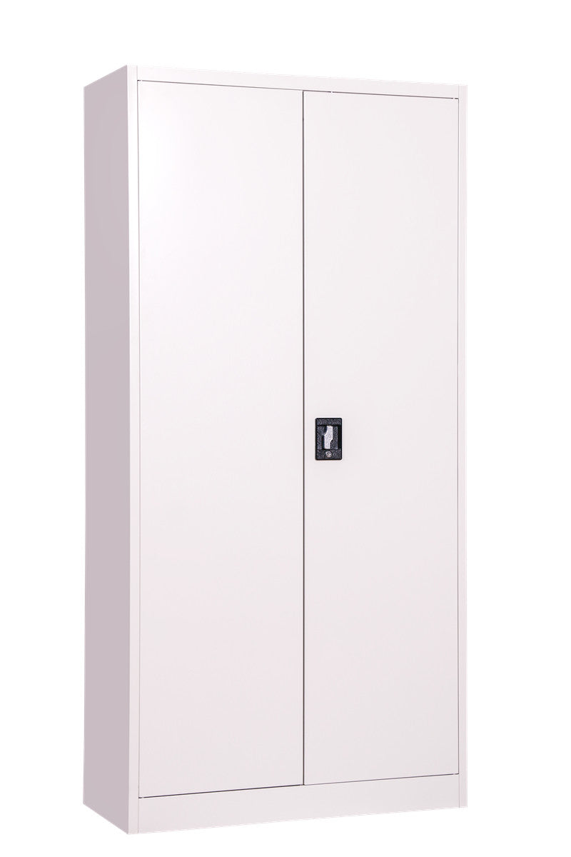 Metal Storage Cabinet with Locking Doors - Grey, 180cm, Ideal for Office and Garage Filing