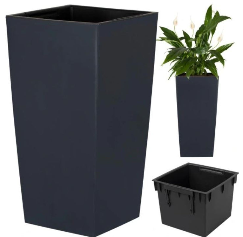 Tall Planter Plant Pot Flower with Insert Indoor Outdoor Garden Patio Home Large