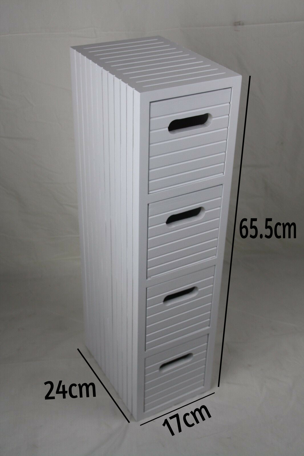Bathroom Storage Cabinet with 4 Drawers and 1 Door in White Finish