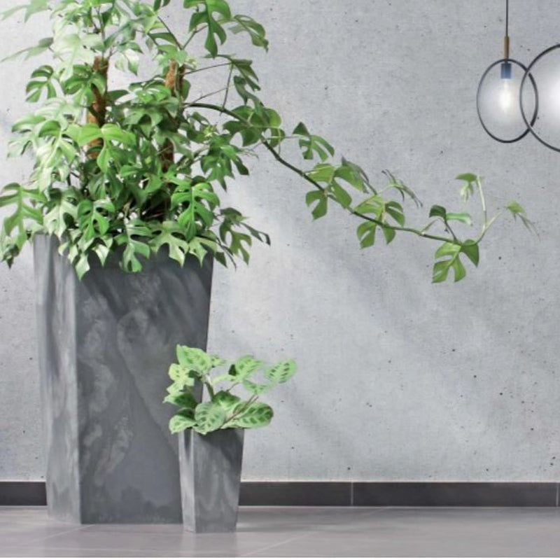 Tall Planter Plant Pot Square Concrete Effect Flower Indoor Outdoor Garden Patio