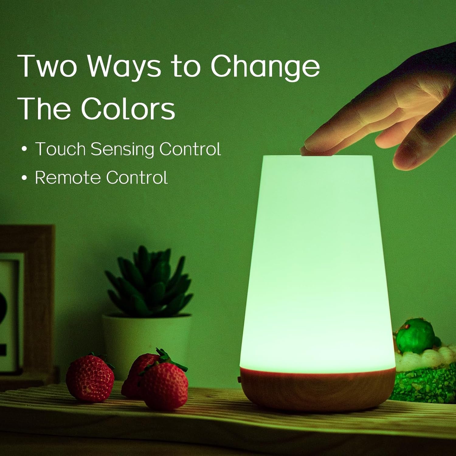 Night Light, LED Touch Bedside Table Lamp, 13 RGB Colours Changing, 5 Brightness Level Switch, Timing Function, Rechargable Remote Control Dimmable Light for Bedroom, Living Room
